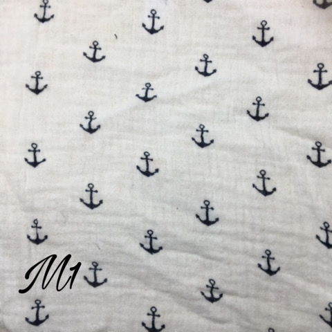 Musselin Anker weiss